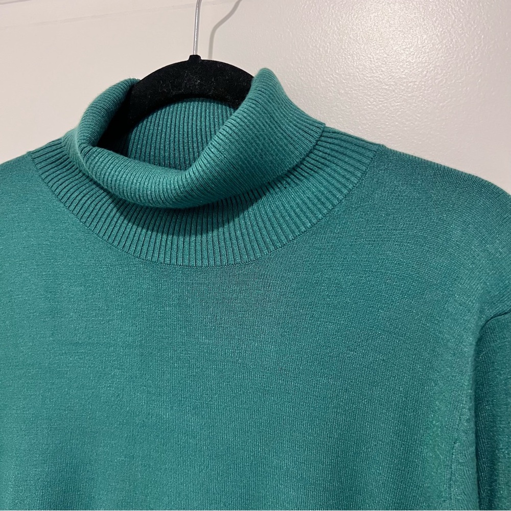 NWT Soft Surroundings Perfect Turtleneck Sweater in Green Sz. Medium (10-12) - Picture 3 of 12